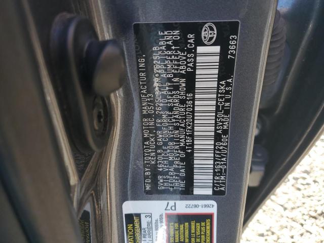 Photo 12 VIN: 4T1BF1FK2DU703616 - TOYOTA CAMRY L 