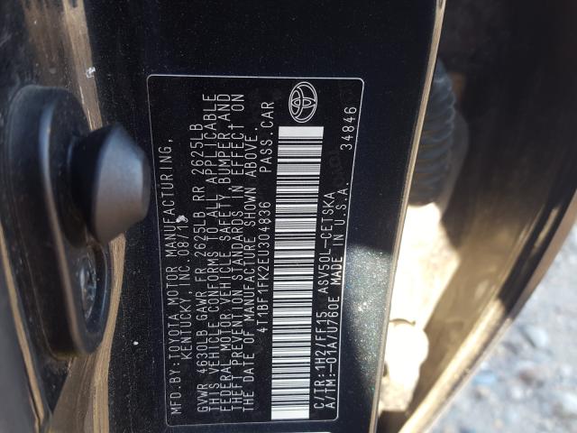 Photo 9 VIN: 4T1BF1FK2EU304836 - TOYOTA CAMRY L 