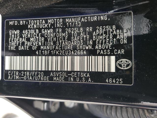 Photo 11 VIN: 4T1BF1FK2EU342664 - TOYOTA CAMRY 