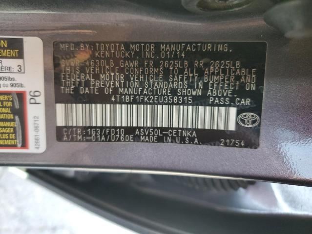 Photo 11 VIN: 4T1BF1FK2EU358315 - TOYOTA CAMRY 