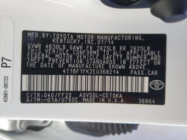 Photo 9 VIN: 4T1BF1FK2EU368214 - TOYOTA CAMRY L 