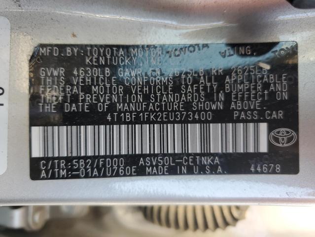 Photo 12 VIN: 4T1BF1FK2EU373400 - TOYOTA CAMRY L 