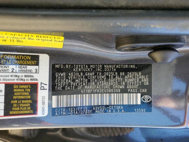 Photo 9 VIN: 4T1BF1FK2EU386308 - TOYOTA CAMRY L 