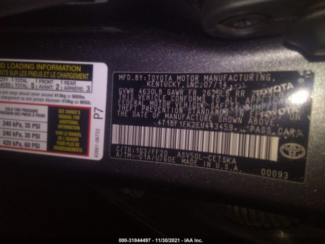 Photo 8 VIN: 4T1BF1FK2EU443459 - TOYOTA CAMRY 