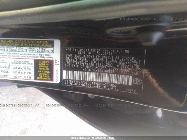 Photo 8 VIN: 4T1BF1FK2EU466658 - TOYOTA CAMRY 