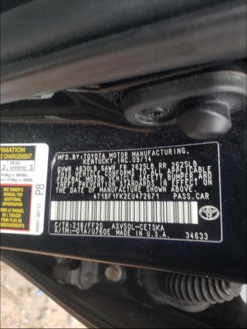 Photo 9 VIN: 4T1BF1FK2EU472671 - TOYOTA CAMRY L 