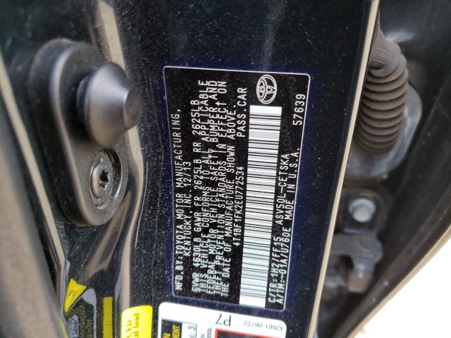 Photo 9 VIN: 4T1BF1FK2EU772534 - TOYOTA CAMRY L 