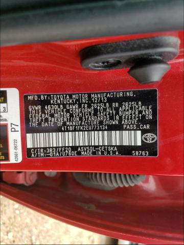 Photo 9 VIN: 4T1BF1FK2EU773134 - TOYOTA CAMRY L 