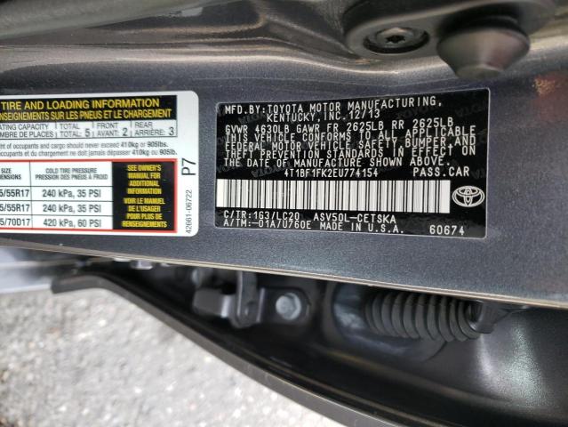 Photo 11 VIN: 4T1BF1FK2EU774154 - TOYOTA CAMRY L 