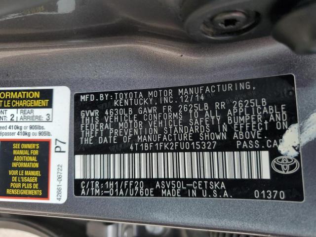 Photo 11 VIN: 4T1BF1FK2FU015327 - TOYOTA CAMRY LE 