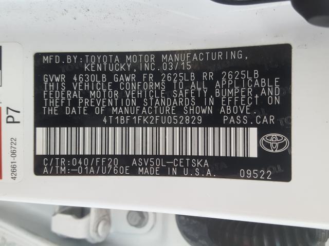 Photo 9 VIN: 4T1BF1FK2FU052829 - TOYOTA CAMRY LE 