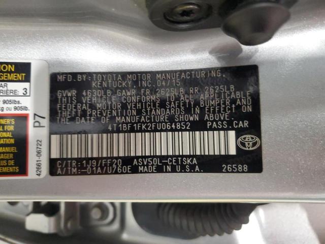 Photo 11 VIN: 4T1BF1FK2FU064852 - TOYOTA CAMRY LE 