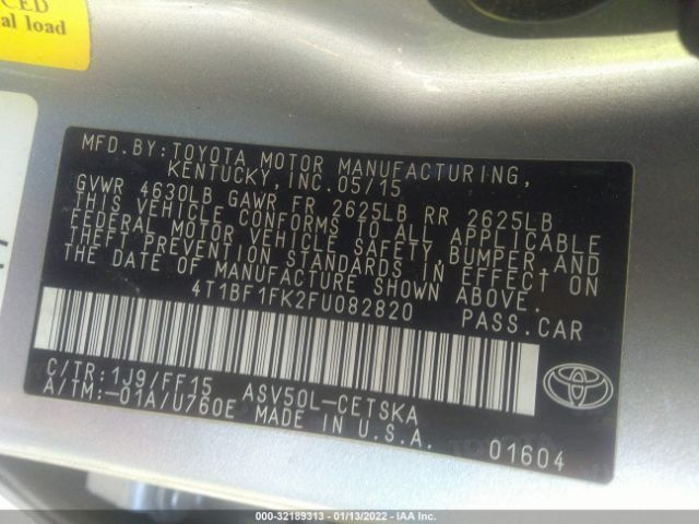 Photo 8 VIN: 4T1BF1FK2FU082820 - TOYOTA CAMRY 