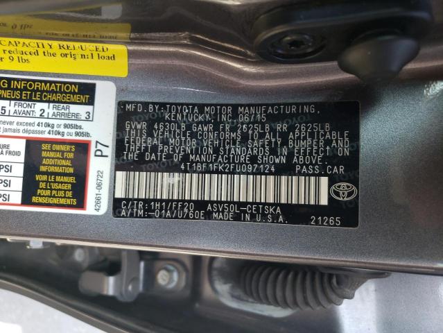 Photo 12 VIN: 4T1BF1FK2FU097124 - TOYOTA CAMRY LE 