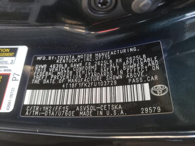 Photo 9 VIN: 4T1BF1FK2FU103729 - TOYOTA CAMRY LE 