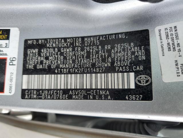 Photo 11 VIN: 4T1BF1FK2FU114827 - TOYOTA CAMRY LE 