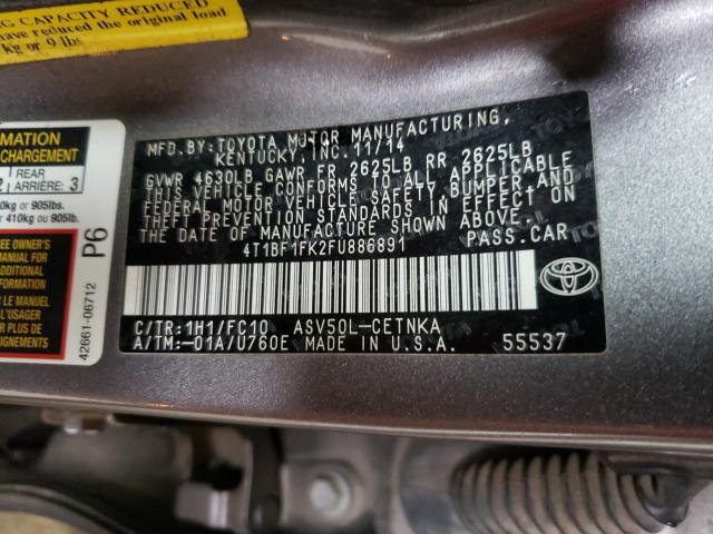 Photo 9 VIN: 4T1BF1FK2FU886891 - TOYOTA CAMRY LE 