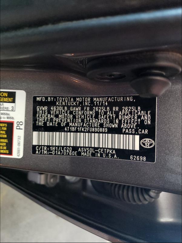 Photo 9 VIN: 4T1BF1FK2FU890889 - TOYOTA CAMRY LE 