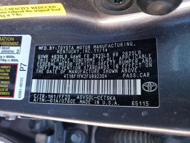 Photo 11 VIN: 4T1BF1FK2FU892304 - TOYOTA CAMRY LE 