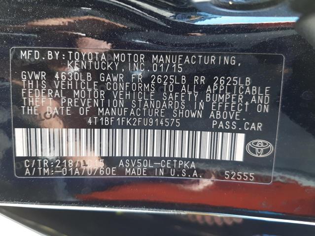 Photo 12 VIN: 4T1BF1FK2FU914575 - TOYOTA CAMRY 