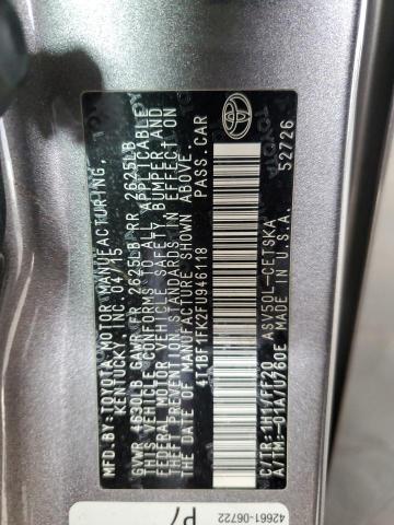 Photo 11 VIN: 4T1BF1FK2FU946118 - TOYOTA CAMRY LE 