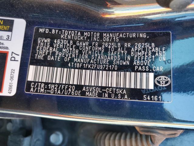 Photo 11 VIN: 4T1BF1FK2FU972170 - TOYOTA CAMRY 