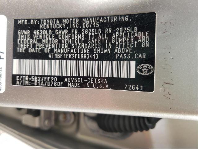 Photo 9 VIN: 4T1BF1FK2FU983413 - TOYOTA CAMRY LE 