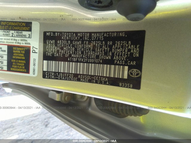 Photo 8 VIN: 4T1BF1FK2FU991074 - TOYOTA CAMRY 