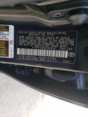 Photo 9 VIN: 4T1BF1FK2GU167819 - TOYOTA CAMRY LE 