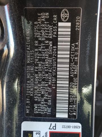 Photo 9 VIN: 4T1BF1FK2GU172048 - TOYOTA CAMRY LE 