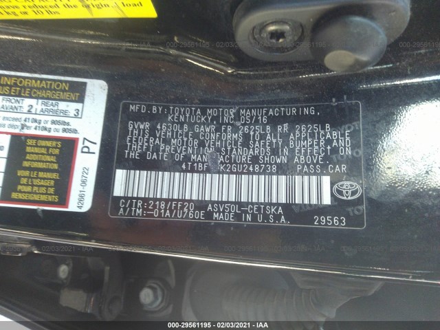 Photo 8 VIN: 4T1BF1FK2GU248738 - TOYOTA CAMRY 