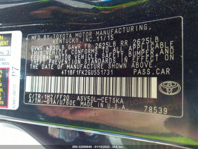 Photo 8 VIN: 4T1BF1FK2GU551731 - TOYOTA CAMRY 