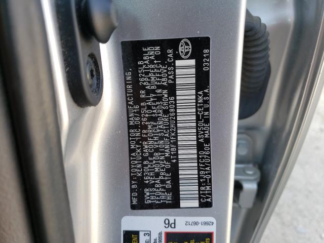 Photo 9 VIN: 4T1BF1FK2HU268036 - TOYOTA CAMRY LE 