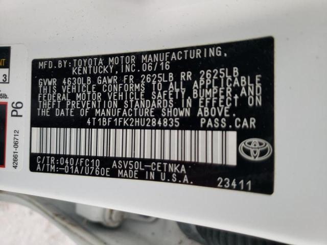 Photo 9 VIN: 4T1BF1FK2HU284835 - TOYOTA CAMRY LE 