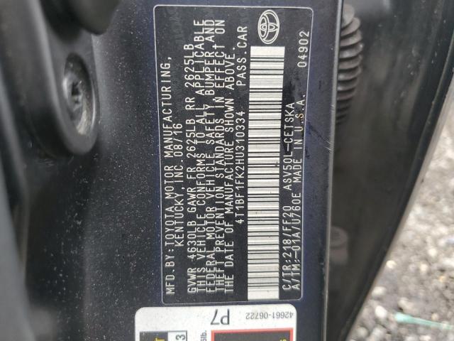 Photo 11 VIN: 4T1BF1FK2HU310334 - TOYOTA CAMRY LE 