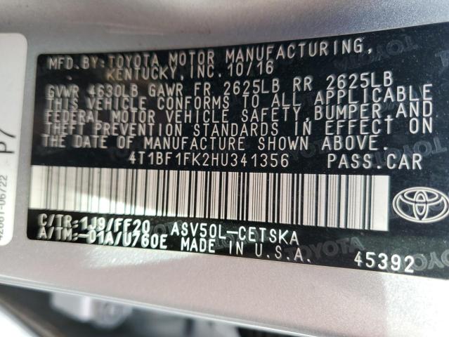 Photo 11 VIN: 4T1BF1FK2HU341356 - TOYOTA CAMRY 