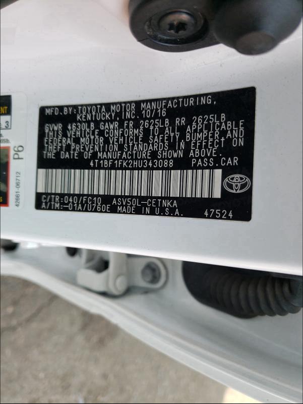 Photo 9 VIN: 4T1BF1FK2HU343088 - TOYOTA CAMRY LE 