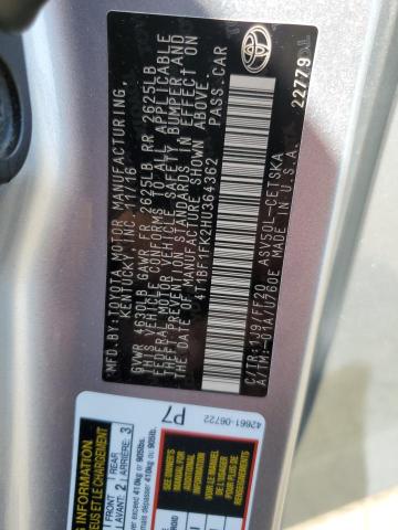 Photo 12 VIN: 4T1BF1FK2HU364362 - TOYOTA CAMRY 