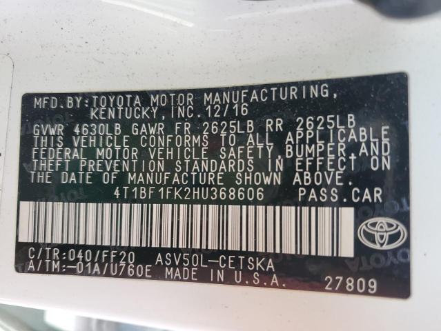 Photo 11 VIN: 4T1BF1FK2HU368606 - TOYOTA CAMRY 