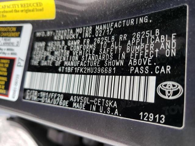 Photo 9 VIN: 4T1BF1FK2HU396681 - TOYOTA CAMRY LE 