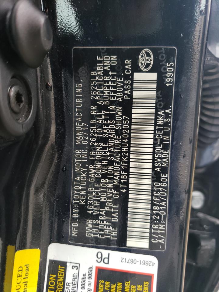 Photo 11 VIN: 4T1BF1FK2HU402057 - TOYOTA CAMRY 