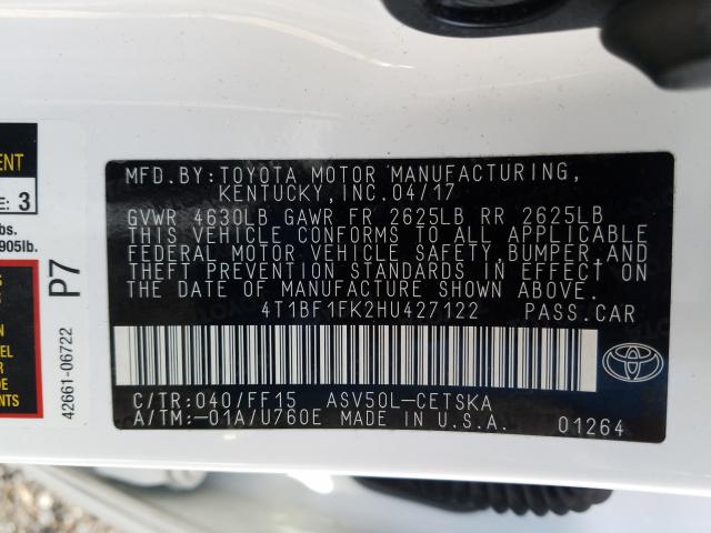 Photo 9 VIN: 4T1BF1FK2HU427122 - TOYOTA CAMRY LE 