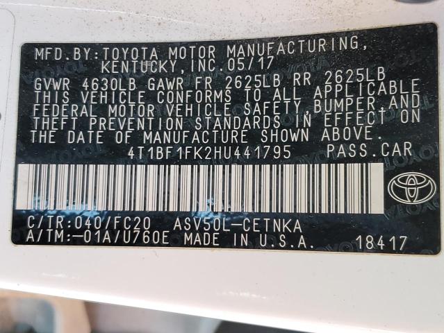 Photo 12 VIN: 4T1BF1FK2HU441795 - TOYOTA CAMRY LE 