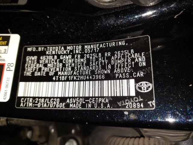 Photo 9 VIN: 4T1BF1FK2HU443966 - TOYOTA CAMRY 