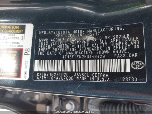 Photo 8 VIN: 4T1BF1FK2HU446429 - TOYOTA CAMRY 