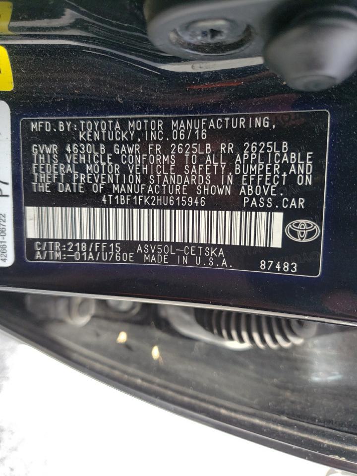 Photo 9 VIN: 4T1BF1FK2HU615946 - TOYOTA CAMRY 