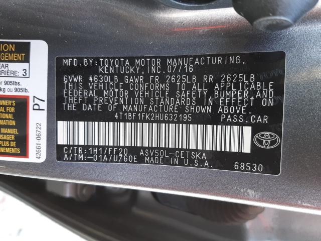 Photo 9 VIN: 4T1BF1FK2HU632195 - TOYOTA CAMRY LE 