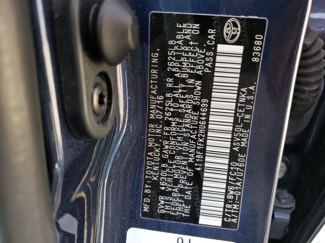 Photo 9 VIN: 4T1BF1FK2HU644699 - TOYOTA CAMRY LE 