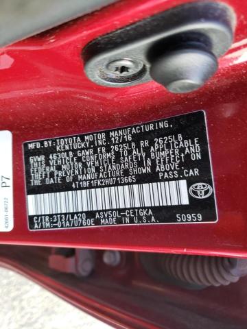 Photo 9 VIN: 4T1BF1FK2HU713665 - TOYOTA CAMRY LE 