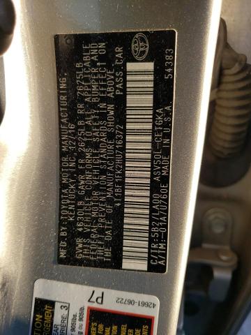 Photo 11 VIN: 4T1BF1FK2HU716372 - TOYOTA CAMRY 